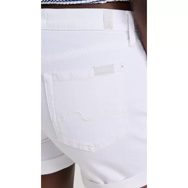 7 For All Mankind Womens Mid Roll ShortsWhite