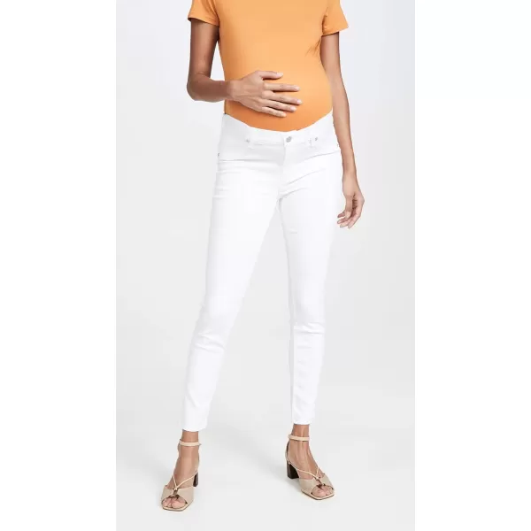 7 For All Mankind Womens The Ankle Skinny Maternity JeansClean White