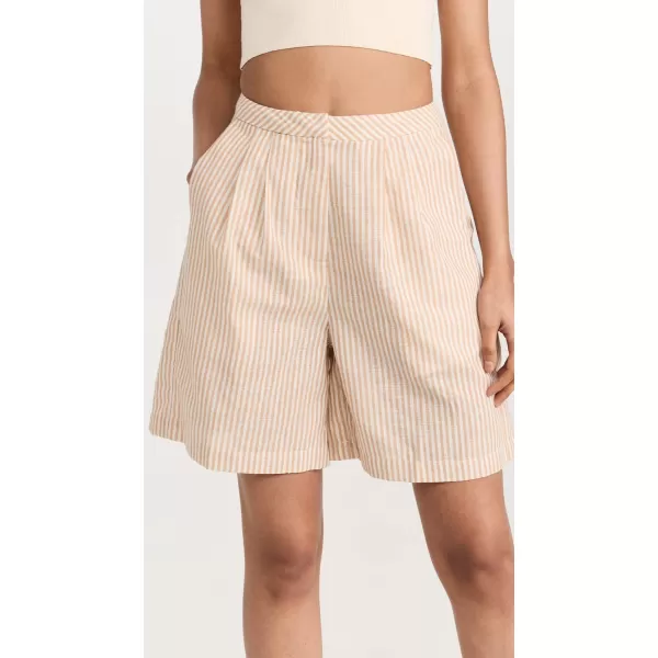 87Origins Womens Stripe ShortsWhiteCream