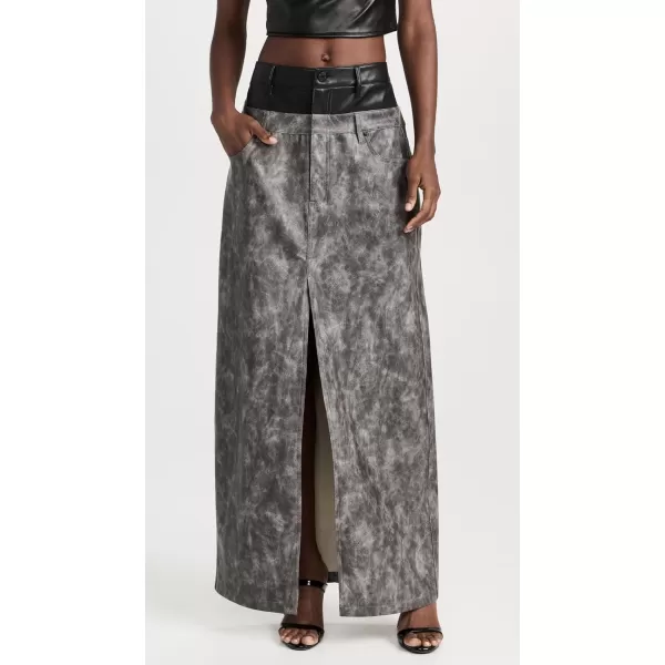 AFRM Womens Easton Double Maxi SkirtTop Gun Grey