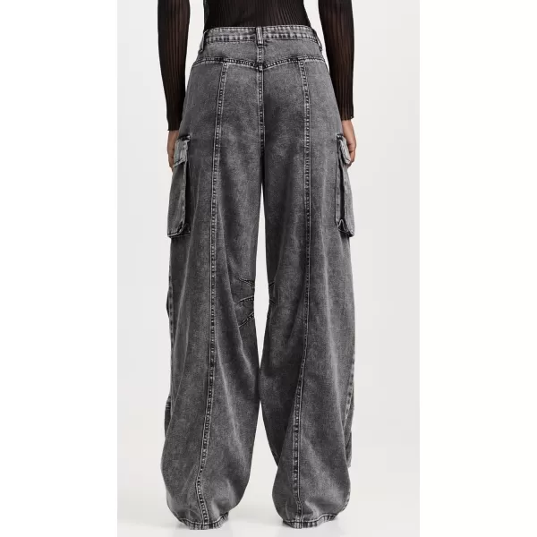 AFRM Womens Parker Baggy Cargo PantsBlack Acid Wash