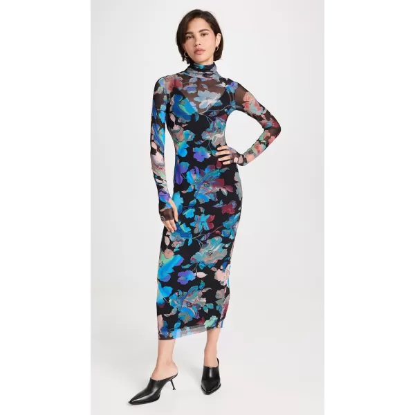 AFRM Womens Shailene Turtleneck Midi DressMarble Floral