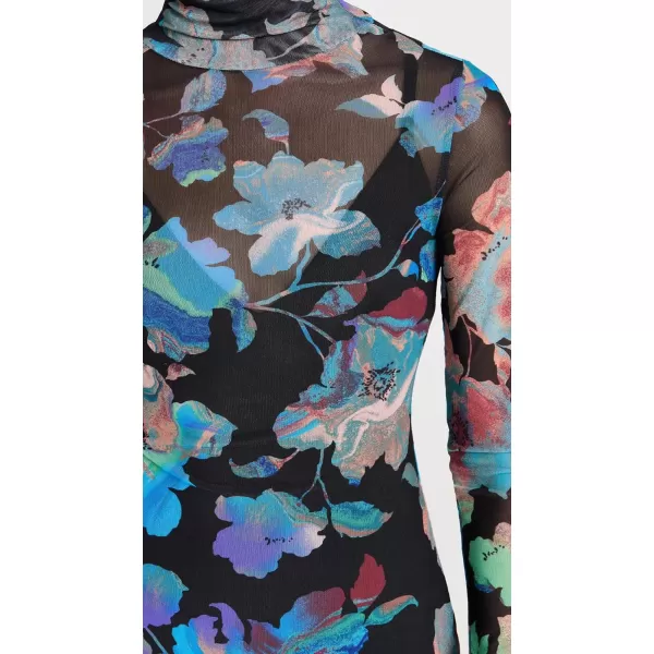 AFRM Womens Shailene Turtleneck Midi DressMarble Floral