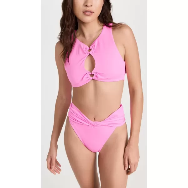 AGUA BENDITA Womens Blair Ross Solid Bikini TopPink