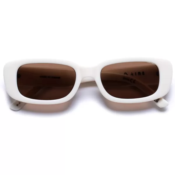 AIRE CERES Rectangular Unisex Sunglasses Cookie TortWhite