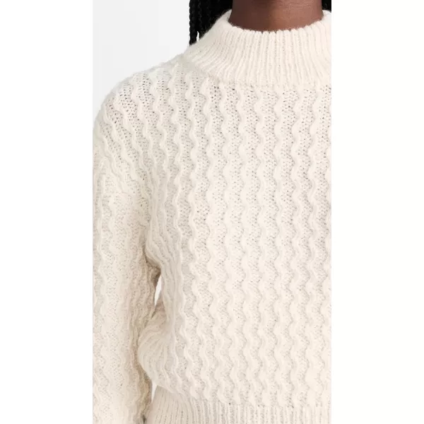 AMO Womens Helen Crop Mock SweaterNatural