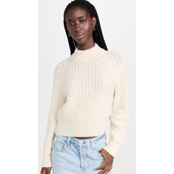 AMO Womens Helen Crop Mock SweaterNatural