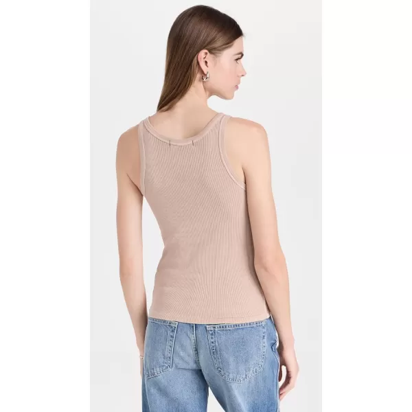 AMO Womens Long Rib TankParchment