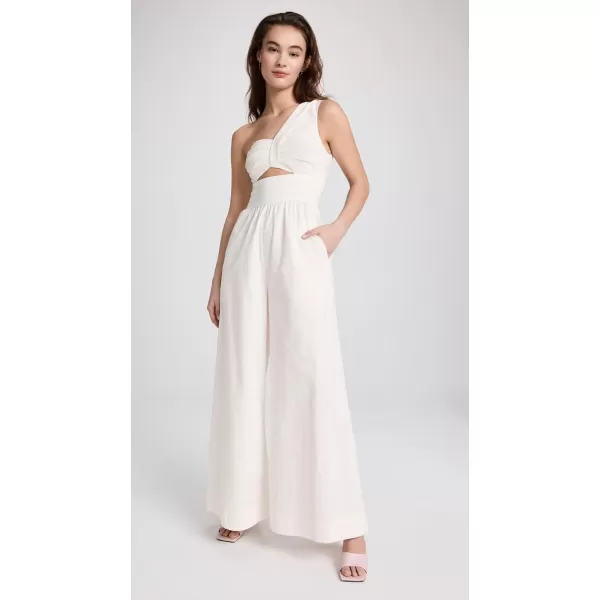 AMUR Womens Laurie One Shoulder JumpsuitOffwhite