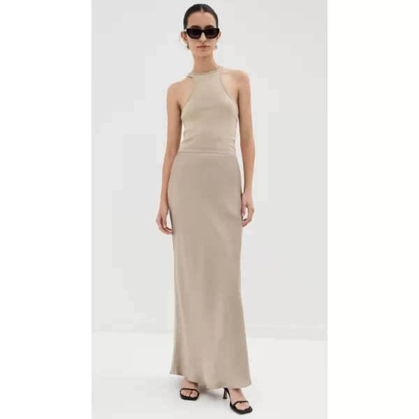 ANINE BING Womens Bar Silk Maxi SkirtTaupe