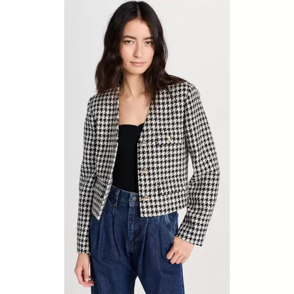 ANINE BING Womens Cara JacketCream and Black Houndstooth