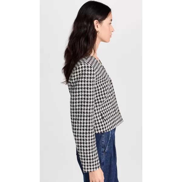 ANINE BING Womens Cara JacketCream and Black Houndstooth