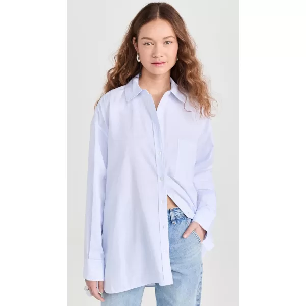 ANINE BING Womens Chrissy ShirtBlue and White Stripe