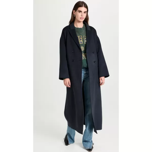 ANINE BING Womens Dylan Maxi CoatNavy