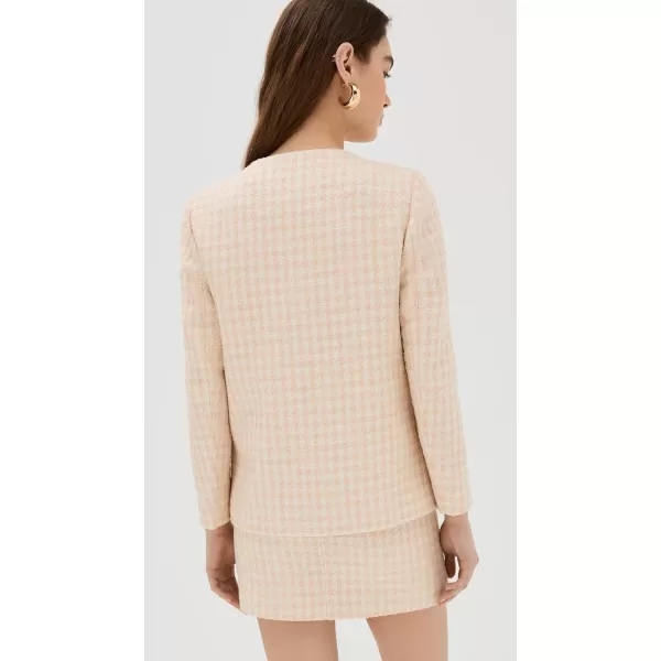 ANINE BING Womens Janet JacketCream and Peach Houndstooth