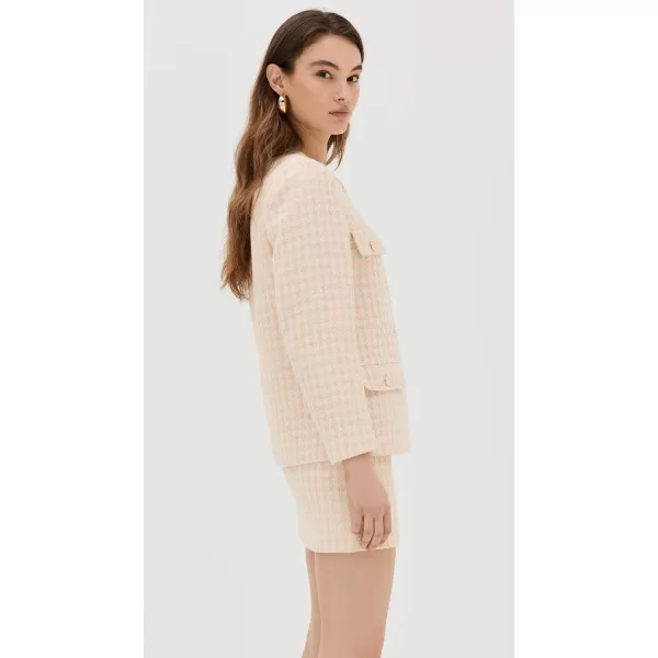 ANINE BING Womens Janet JacketCream and Peach Houndstooth