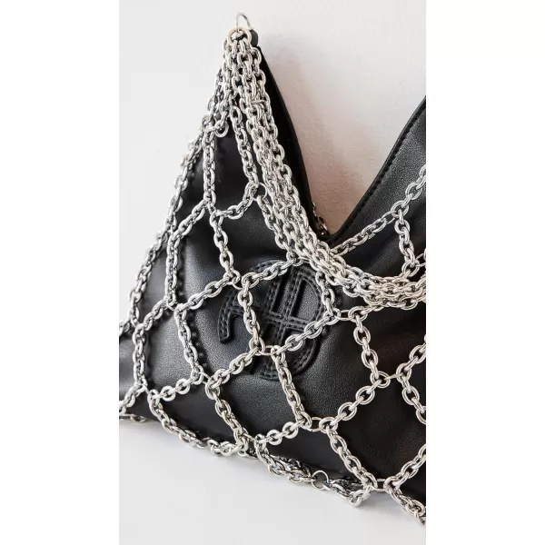 ANINE BING Womens Mini Gaia Chain Bag  Black and SilverBlack