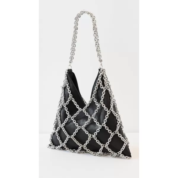 ANINE BING Womens Mini Gaia Chain Bag  Black and SilverBlack