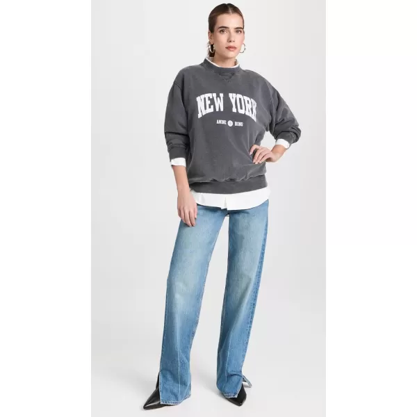 ANINE BING Womens Ramona Sweatshirt University New YorkWashed Black