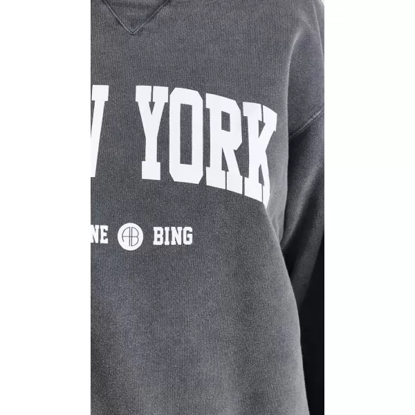 ANINE BING Womens Ramona Sweatshirt University New YorkWashed Black