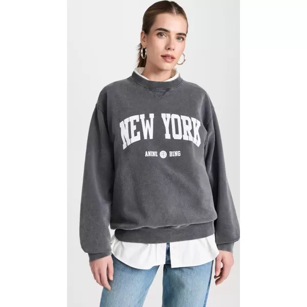 ANINE BING Womens Ramona Sweatshirt University New YorkWashed Black