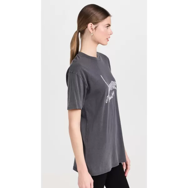 ANINE BING Womens Walker Tee Spotted LeopardWashed Black