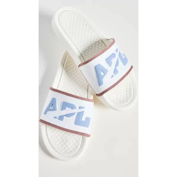 APL Athletic Propulsion Labs Womens Big Logo TechLoom SlidesIvoryForgedblueBeachwood