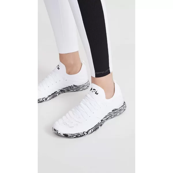 APL Athletic Propulsion Labs Womens Techloom Wave SneakersWhiteBlackMarble