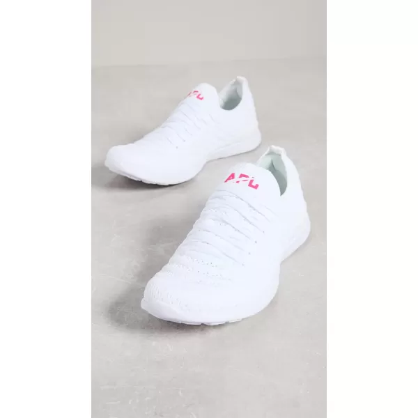 APL Athletic Propulsion Labs Womens Techloom Wave SneakersWhiteNeon Pink