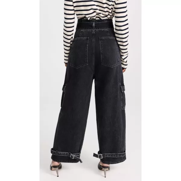 ASKK NY Womens High Rise Cargo JeansStone