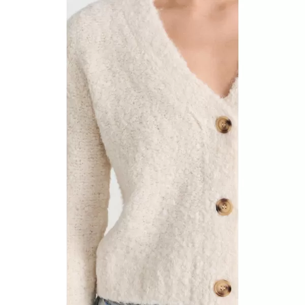 ATM Anthony Thomas Melillo Womens Wool Blend Boucle Cropped CardiganChalk