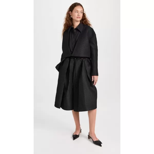 AWAKE MODE Womens Hakama Waffle ShortsBlack