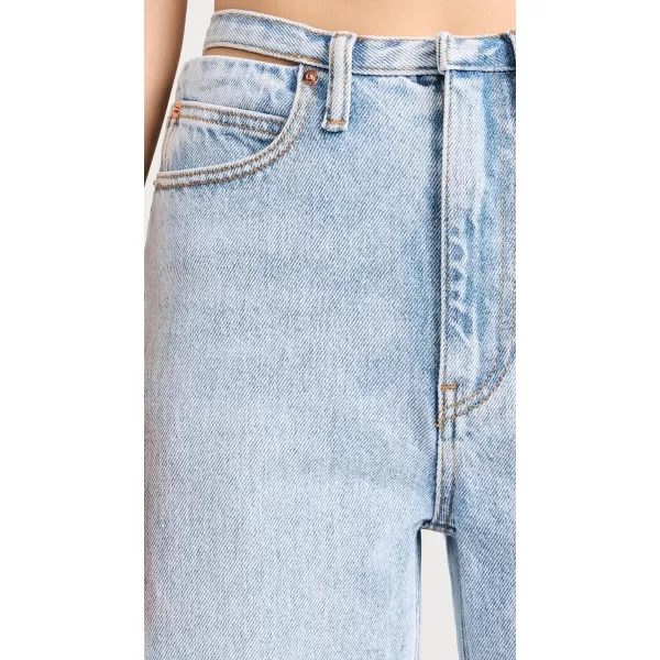 Alexander Wang Womens Balloon Jeans with Skinny Button Back WaistbandBleach