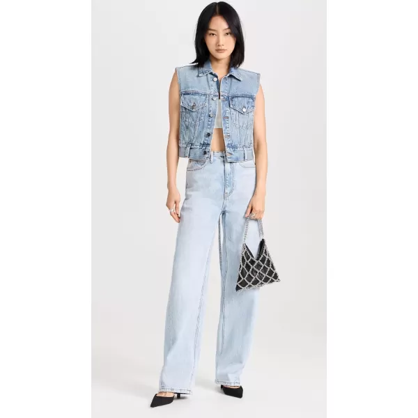 Alexander Wang Womens Balloon Jeans with Skinny Button Back WaistbandBleach