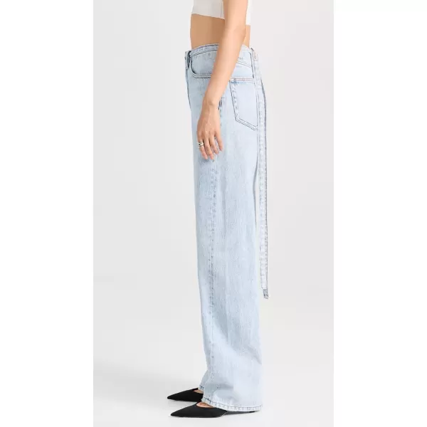 Alexander Wang Womens Balloon Jeans with Skinny Button Back WaistbandBleach