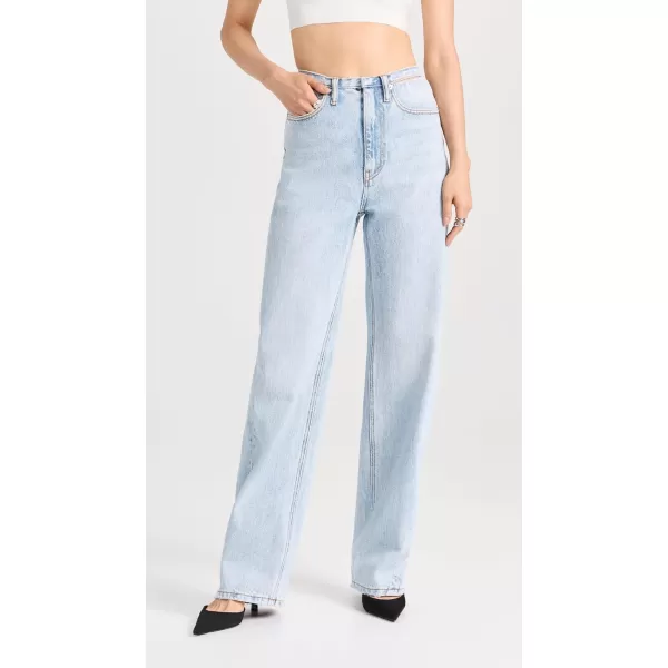 Alexander Wang Womens Balloon Jeans with Skinny Button Back WaistbandBleach