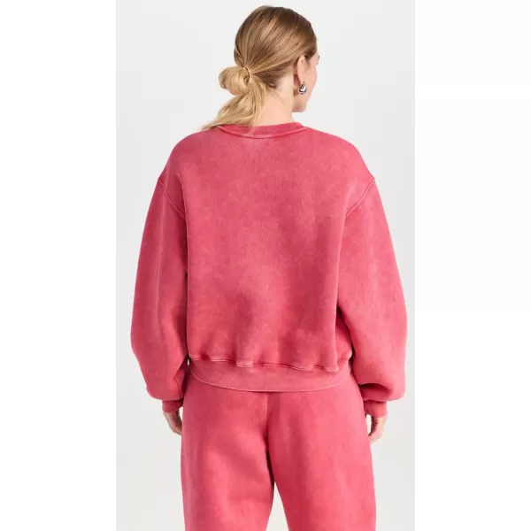 Alexander Wang Womens Essential Terry Crew Sweatshirt with Puff Paint LogoSoft Cherry