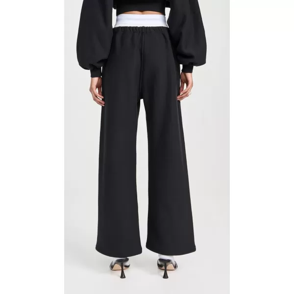 Alexander Wang Womens Wide Leg Sweatpants with Logo Elastic Exposed BriefsFaded Black