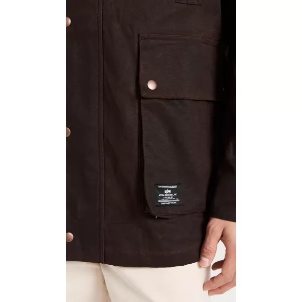 Alpha Industries Mens Waxed Cotton Car CoatChocolate