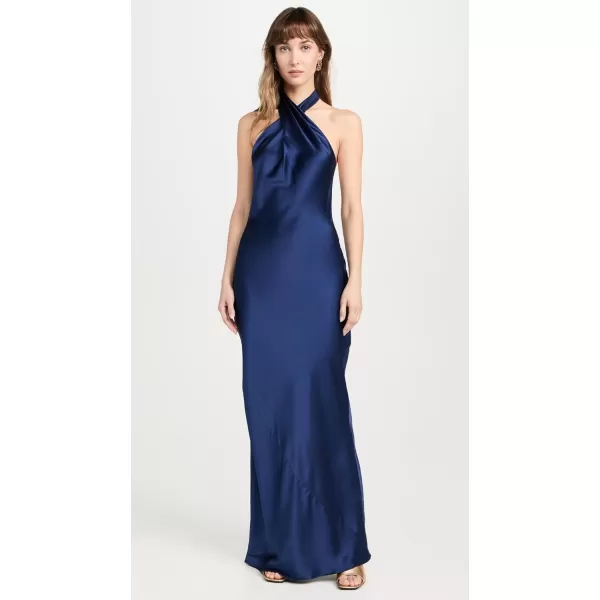 Amanda Uprichard Womens Jade Silk DressNavy