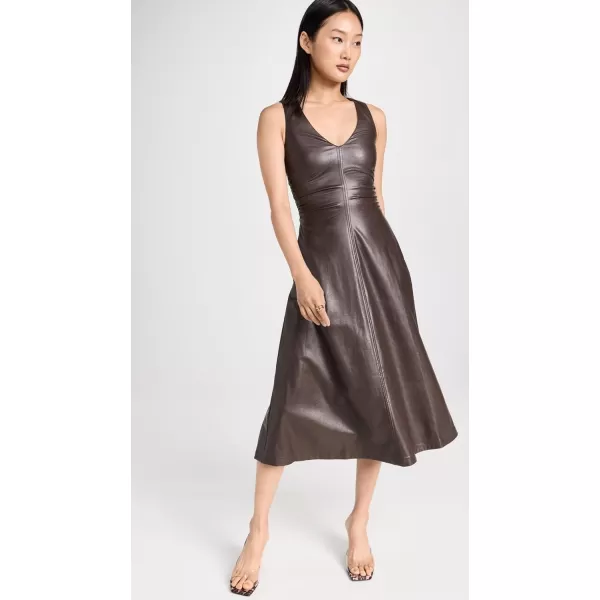 Amanda Uprichard Womens Sabal Dress in Faux LeatherCocoa