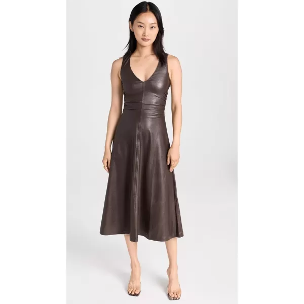 Amanda Uprichard Womens Sabal Dress in Faux LeatherCocoa