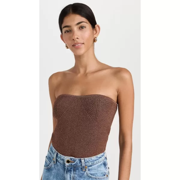 Amanda Uprichard Womens Vanita Knit TopBrownCopper