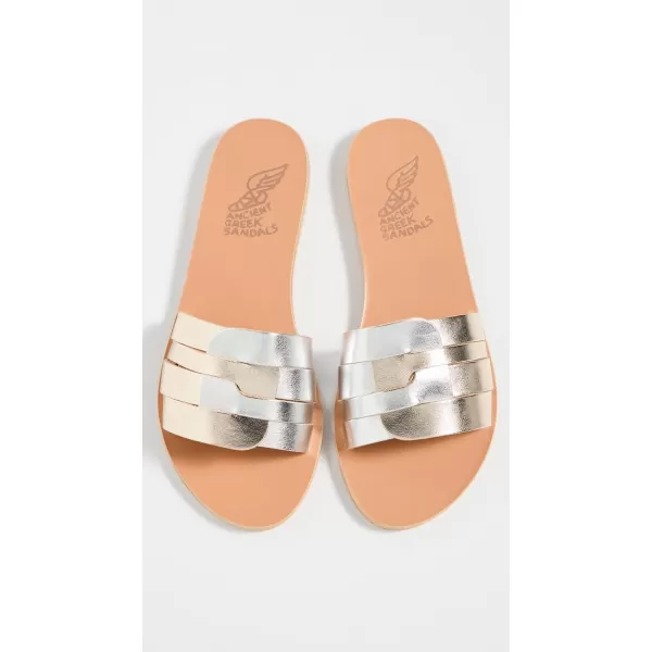 Ancient Greek Sandals Womens Filenada SlidesSilverPlatinum