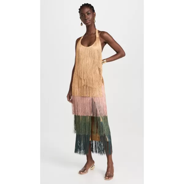 Andrea Iyamah Womens Neme Fringe Midi DressMulticolour