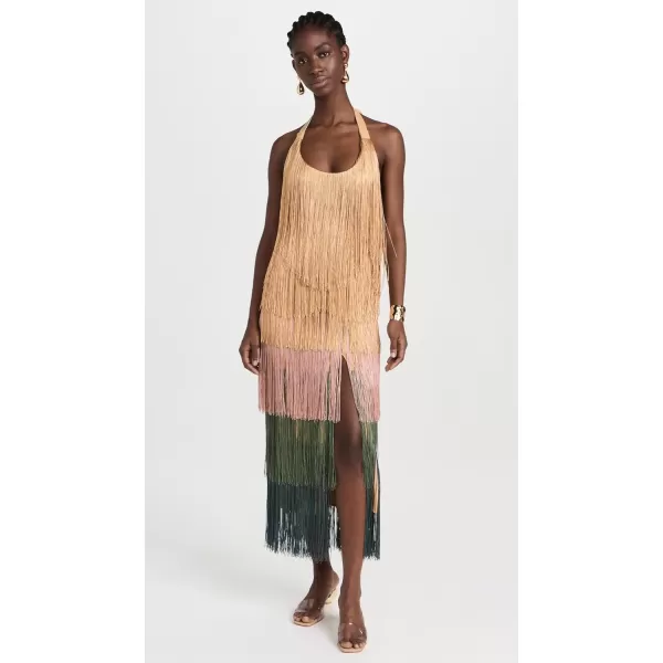 Andrea Iyamah Womens Neme Fringe Midi DressMulticolour