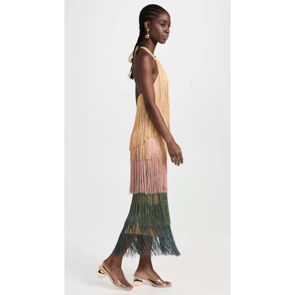 Andrea Iyamah Womens Neme Fringe Midi DressMulticolour