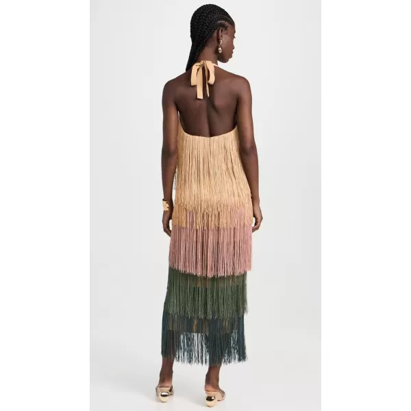 Andrea Iyamah Womens Neme Fringe Midi DressMulticolour