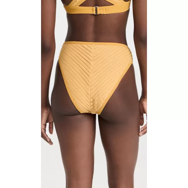 Andrea Iyamah Womens Pura High Rise Bikini BottomsMustard