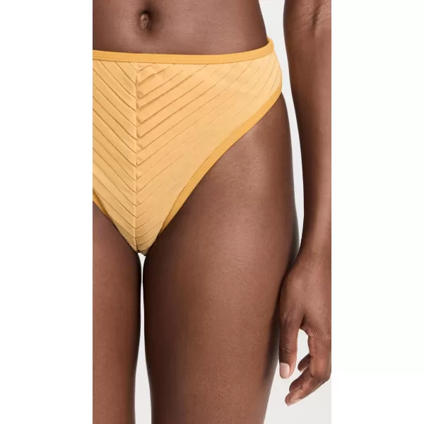 Andrea Iyamah Womens Pura High Rise Bikini BottomsMustard